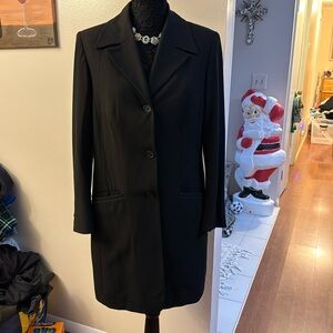 H&MB B long black coat shoulder pads , clean no size tag small/medium